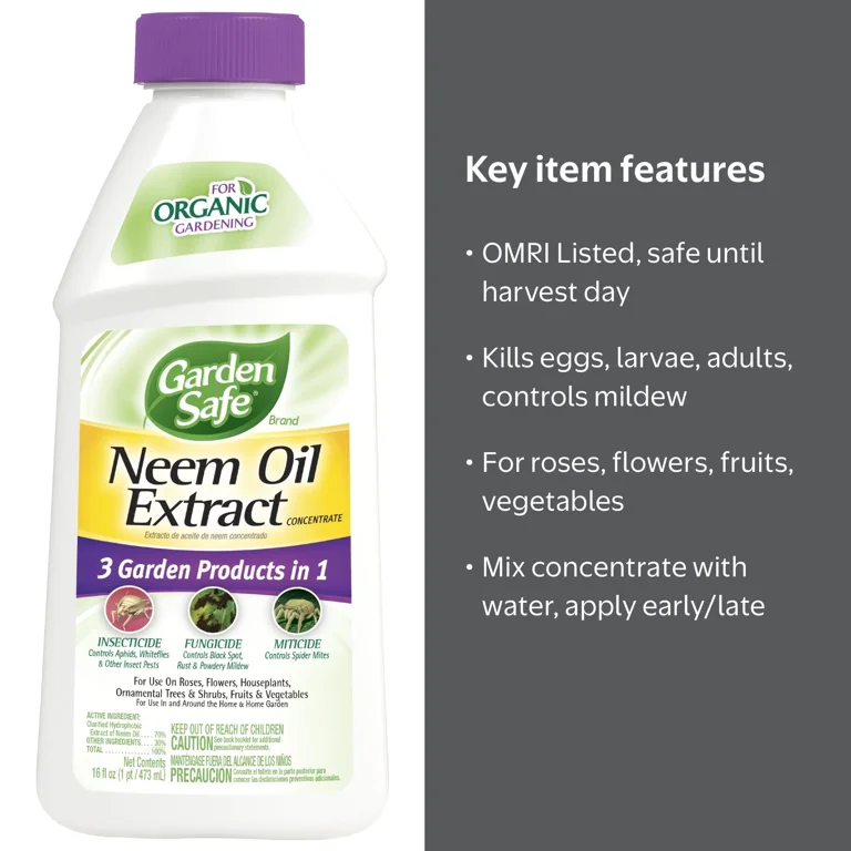 Garden Safe Organic Neem Oil Extract, 3-In-1 Insecticide