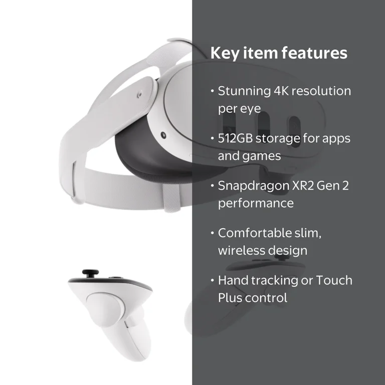 Meta Quest, 3 512GB, Mixed Reality with Infinite Display - Walmart.com