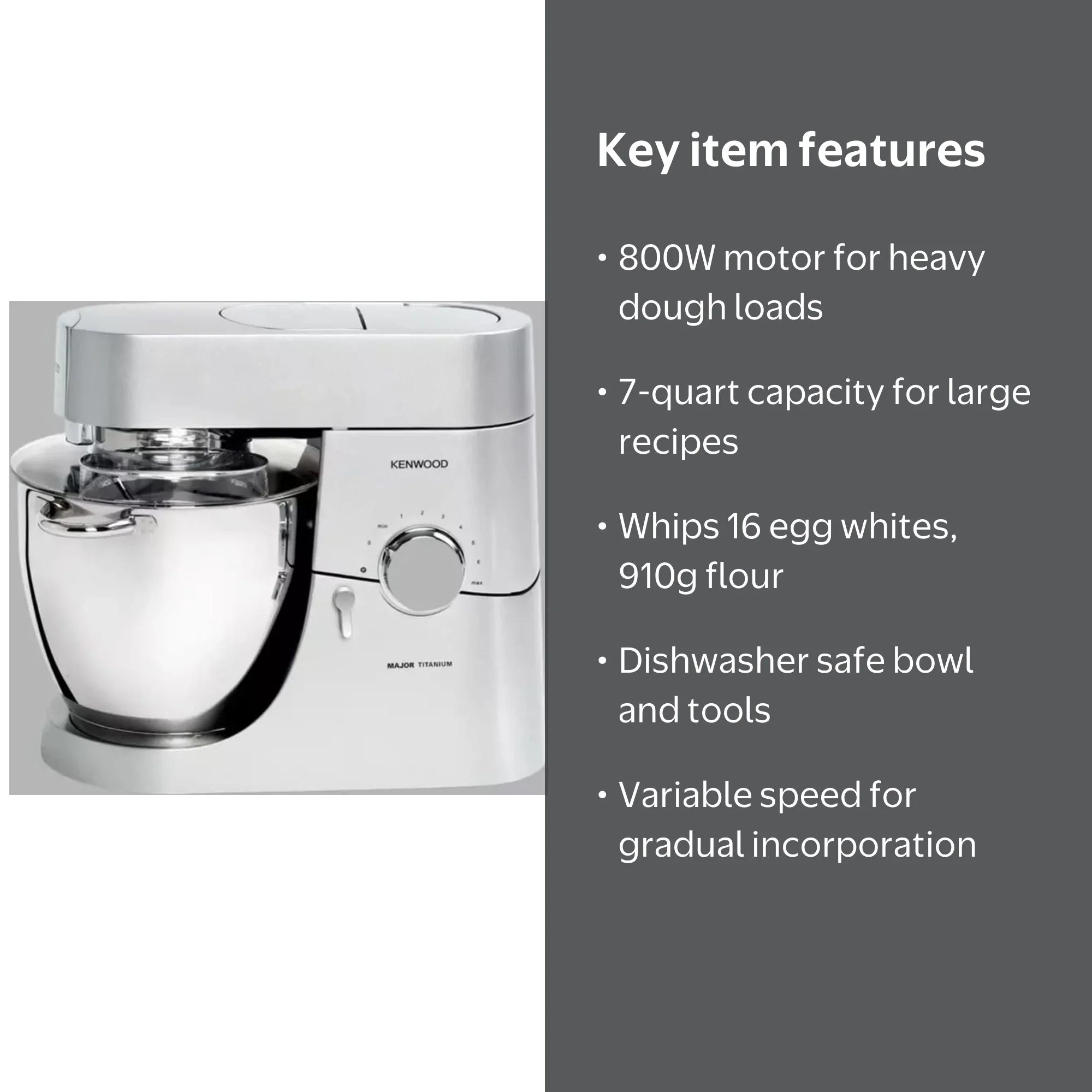 Kenwood KMM021 7QT Chef Titanium Kitchen - Walmart.com