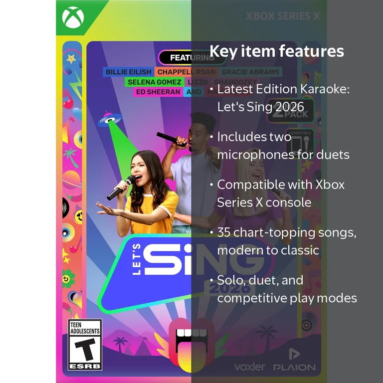 Plaion, Lets Sing 2026 + 2 Mics, for Xbox Series X - Walmart.com