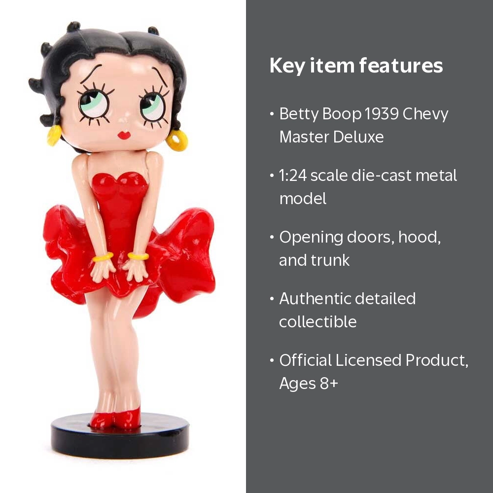 Jada 1:24 Scale - Betty Boop 1939 Chevy Master Deluxe - Walmart.com