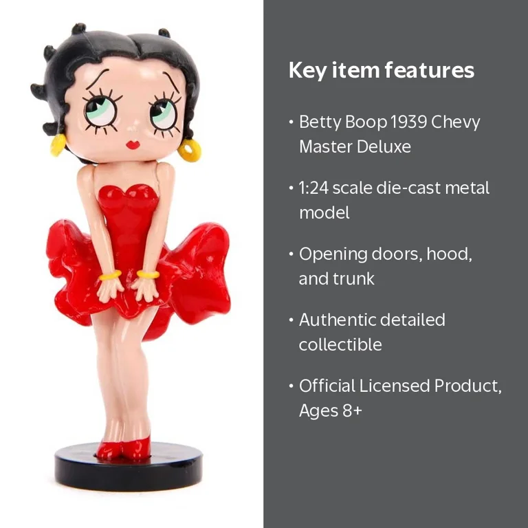 Jada 1:24 Scale - Betty Boop 1939 Chevy Master Deluxe - Walmart.com