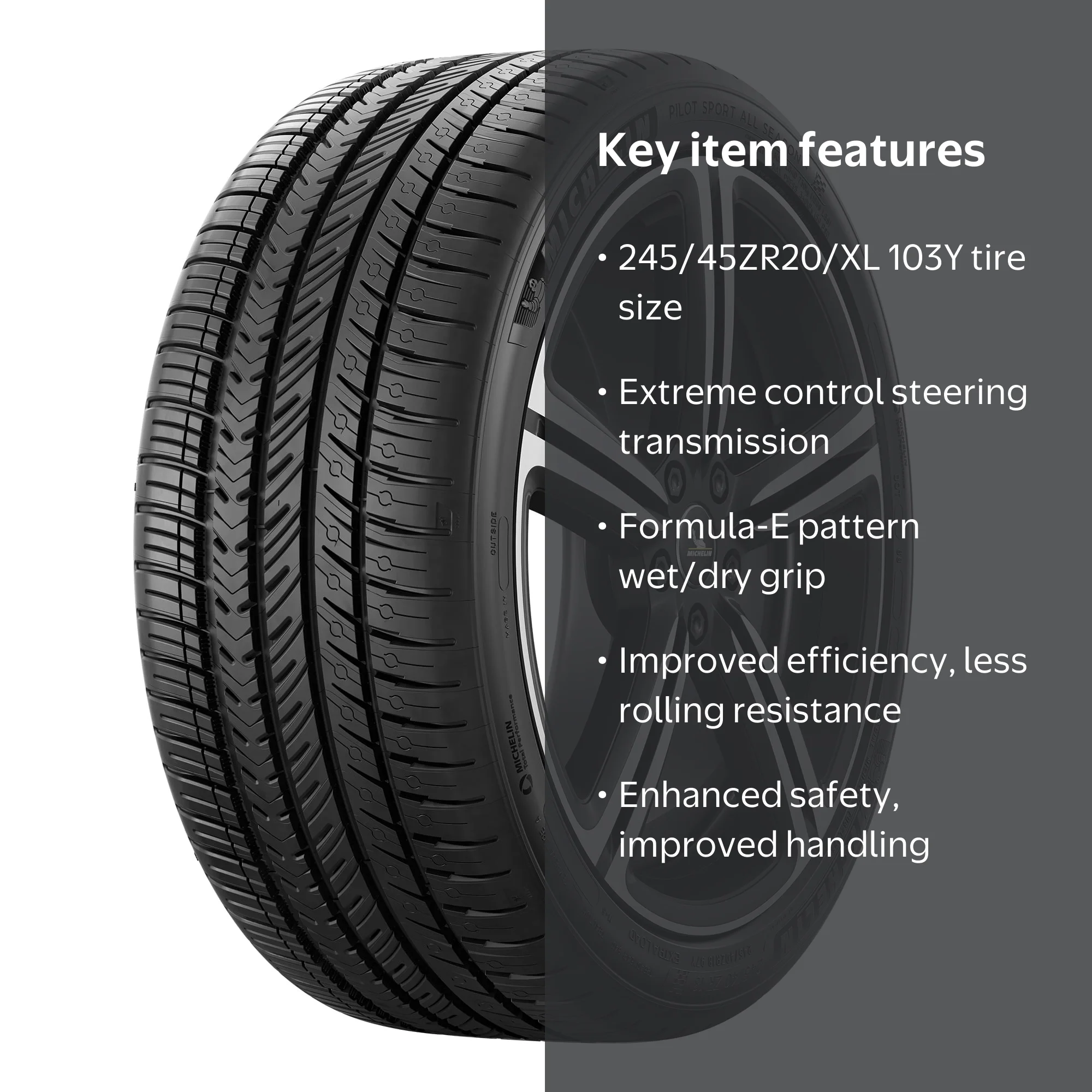 Michelin Pilot Sport 4 Tire 245/45ZR20/XL 103Y All-Season Fits