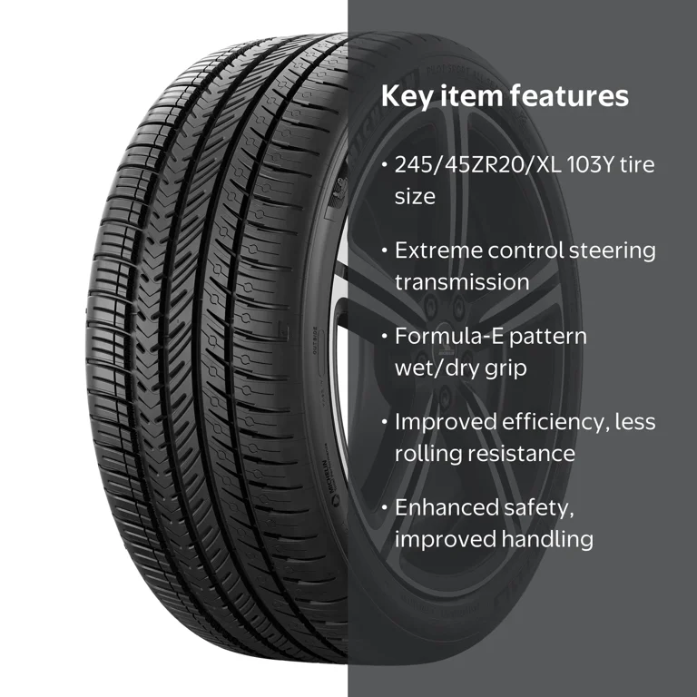 Michelin Pilot Sport 4 Tire 245/45ZR20/XL 103Y All-Season Fits