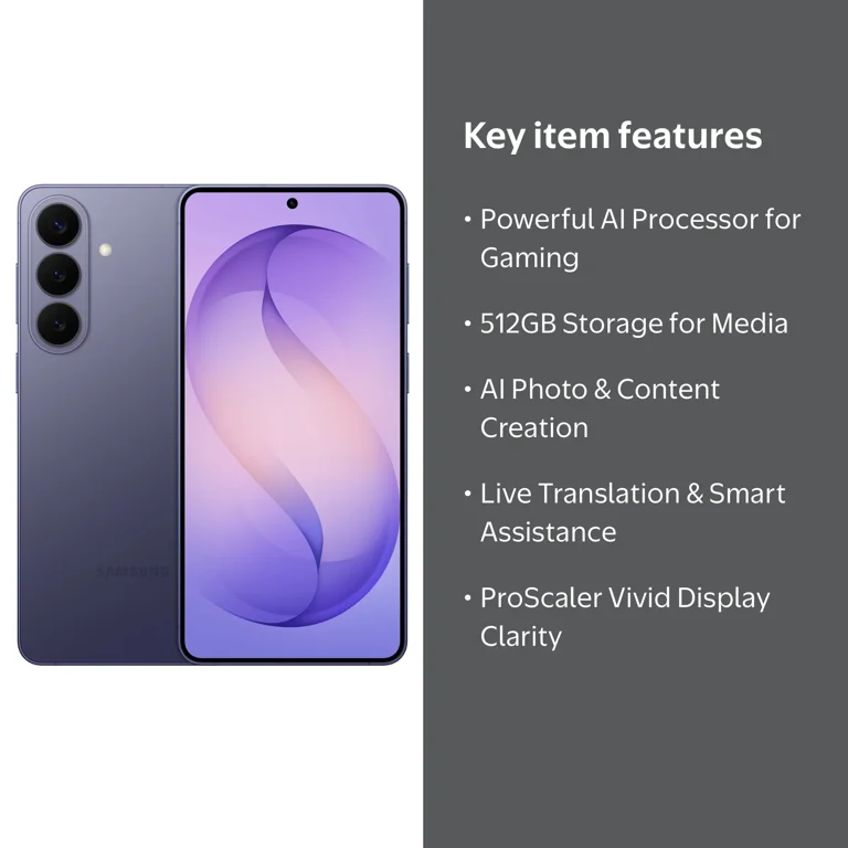 Samsung Galaxy S26+ 512GB Smartphone Unlocked, Cobalt Violet