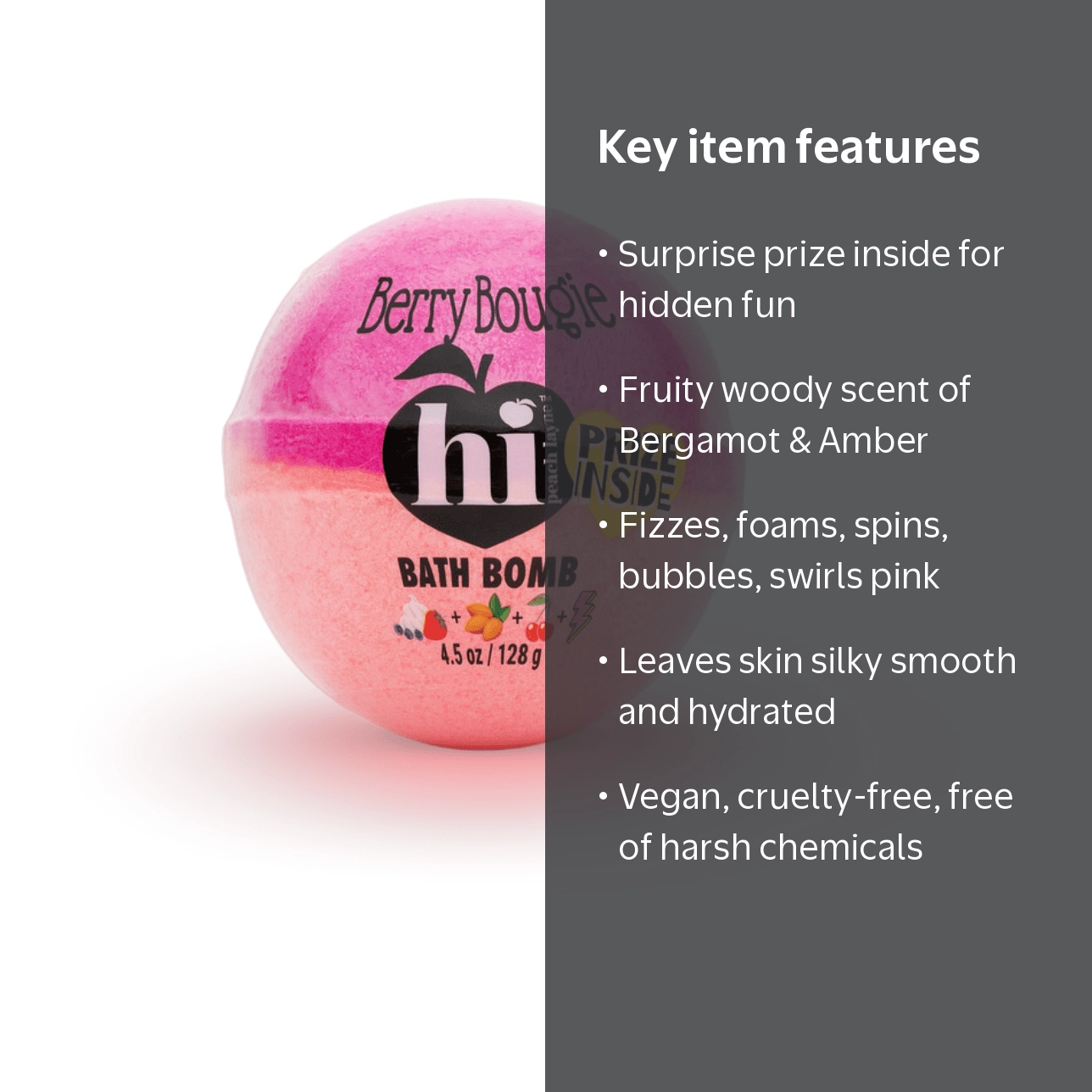Hi Peach Layne Berry Bougie Hot Pink and Peach Bath Bomb with
