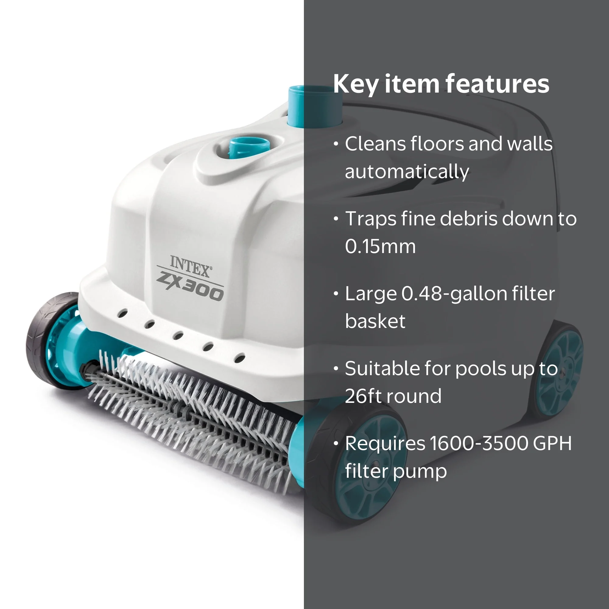 Intex Open Box Above Ground Pool Cleaner Robot Vacuum with 21 ft