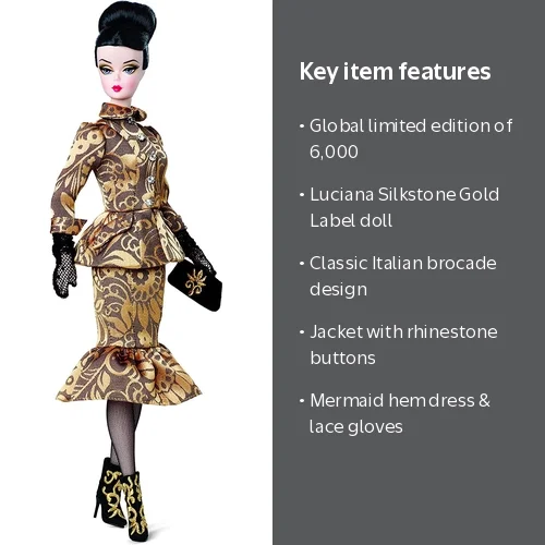 Barbie Fashion Model Collection Luciana Silkstone Doll Gold Label