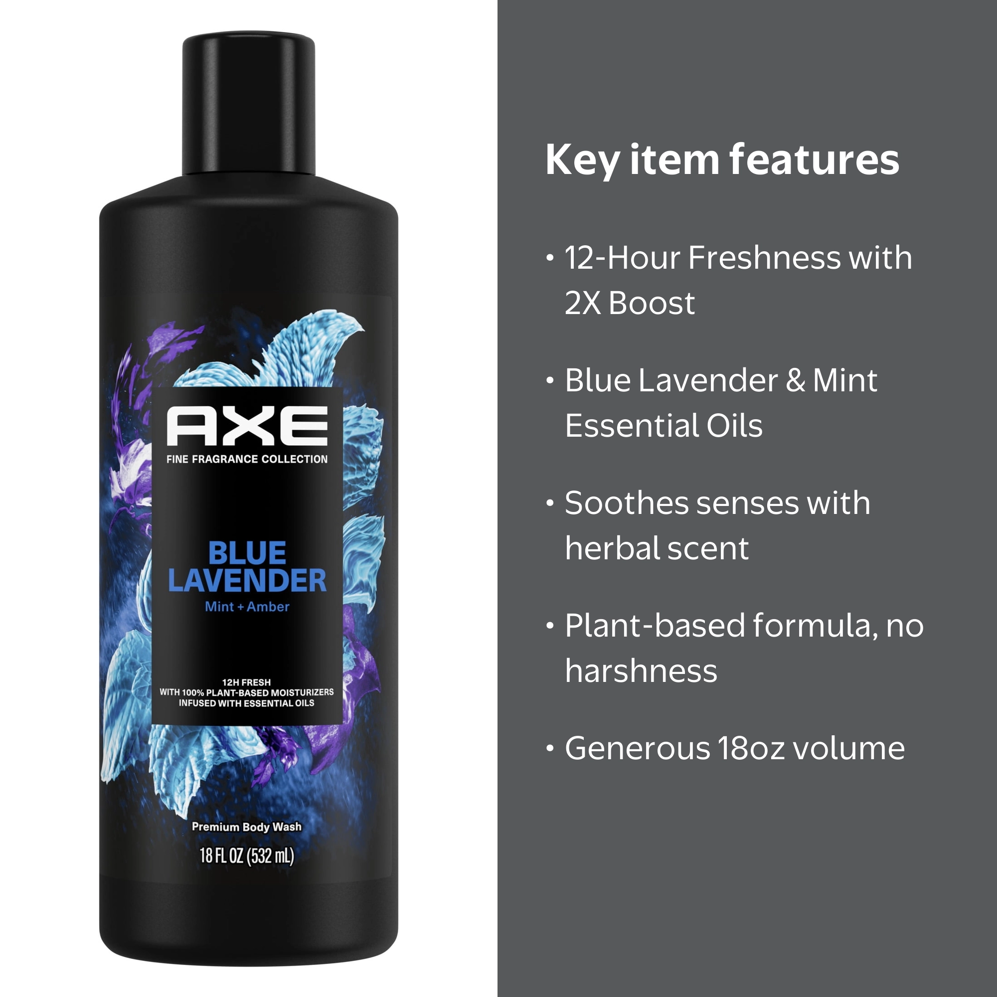 Axe Fine Fragrance Men's Body Wash, Refreshing Blue Lavender Scent