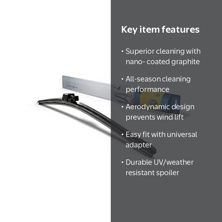 HELLA, Windshield Wiper Blade, 22 inch, All Seasons Nano-Coated