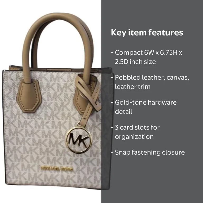 Michael Kors Womens Mercer Extra-Small Pebbled Leather Crossbody