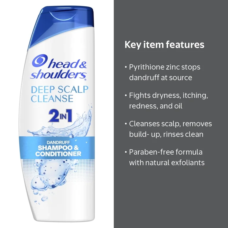 Head and Shoulders 2 in 1 Dandruff Shampoo and Conditioner, 12.5