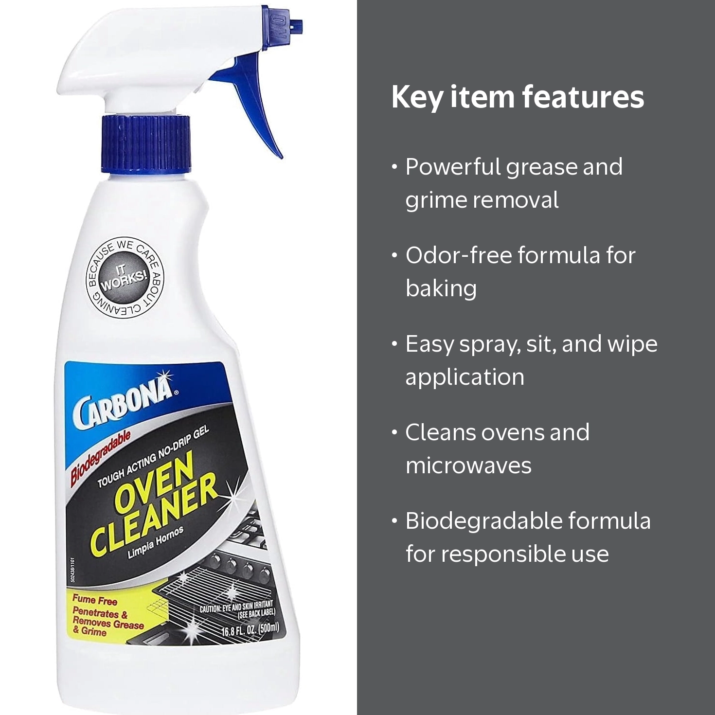 Carbona Oven Cleaner, 16.8 oz, Biodegradable Formula - Walmart.com