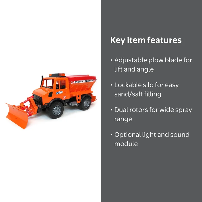 Bruder, Winter/Service Spreader Truck, with Snow Blade, 1/16th