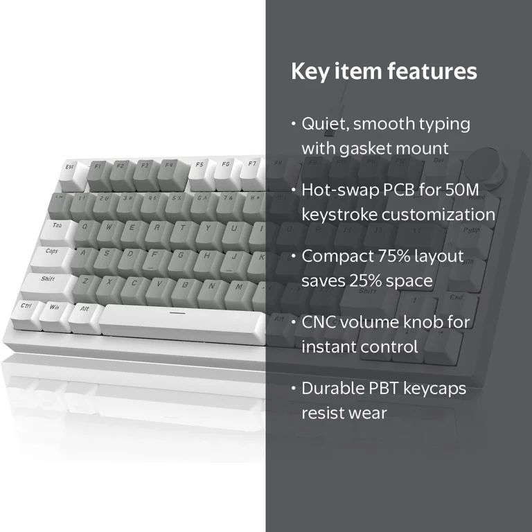 AJAZZ AK820 75% Wired RGB Hot Swap Mechanical Keyboard with CNC