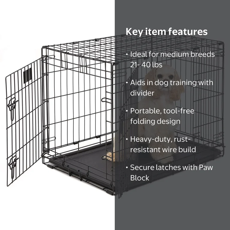 MidWest Homes for Pets Medium Dog Crate, 1630DD, 30