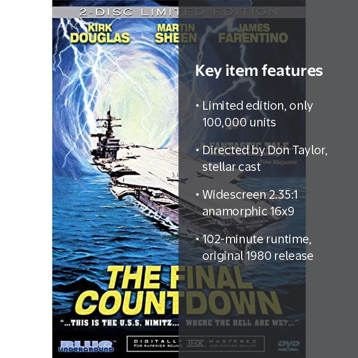 The Final Countdown Limited Edition DVD, 1980, Limited to 100,000