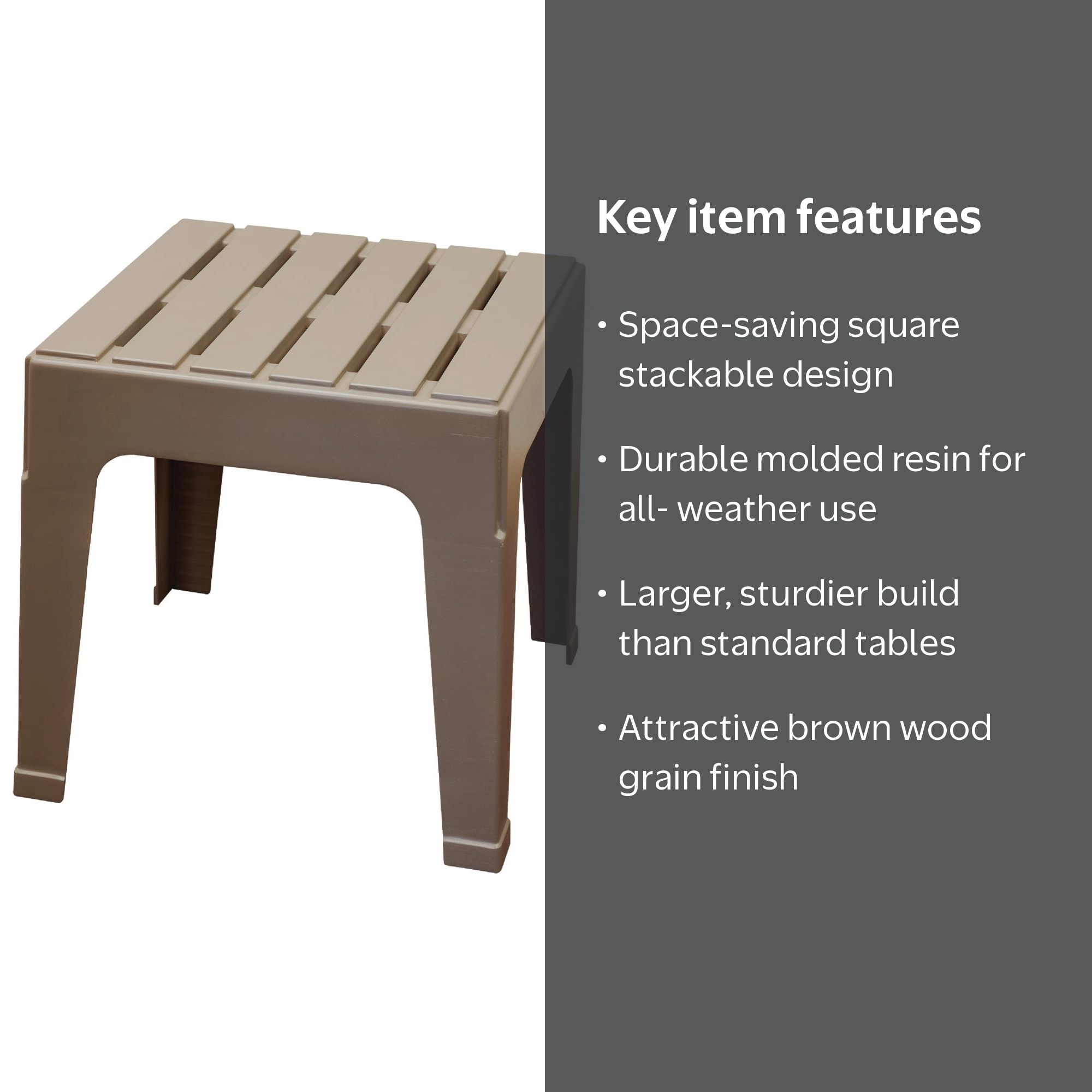 スパイスComptoir de famille製スタンド Adams, Big Easy Portobello Square Resin Stackable Side Table, 1