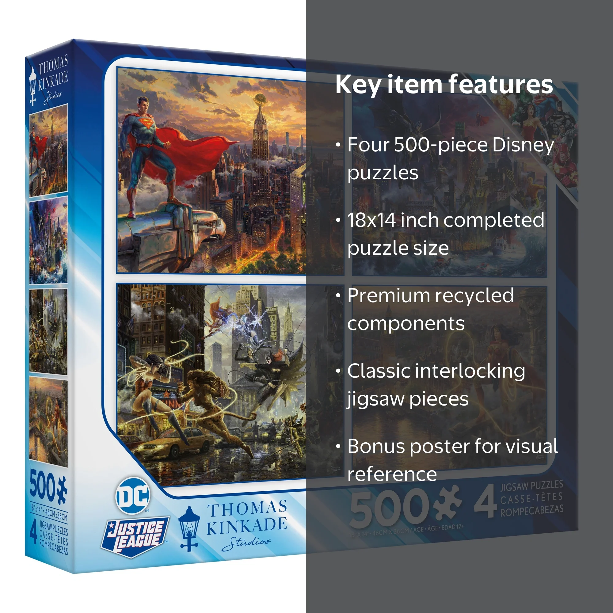 Ceaco 4 in 1 Multipack Thomas Kinkade Interlocking Jigsaw Puzzles