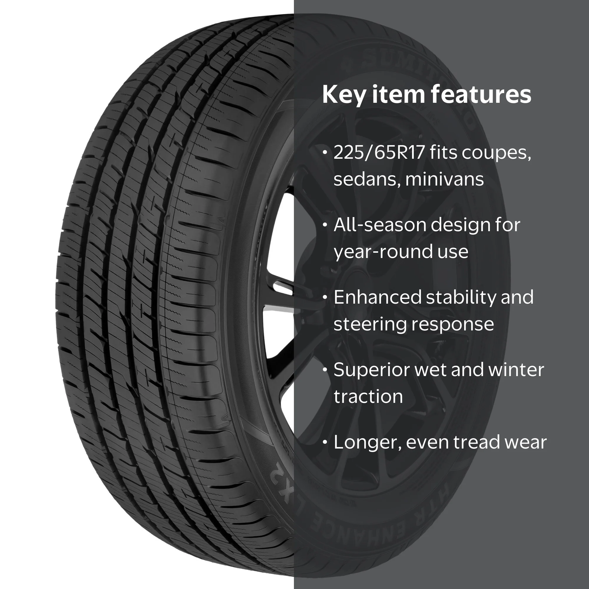 Sumitomo HTR Enhance LX2 Passenger Tire, 225/65R17, All Season