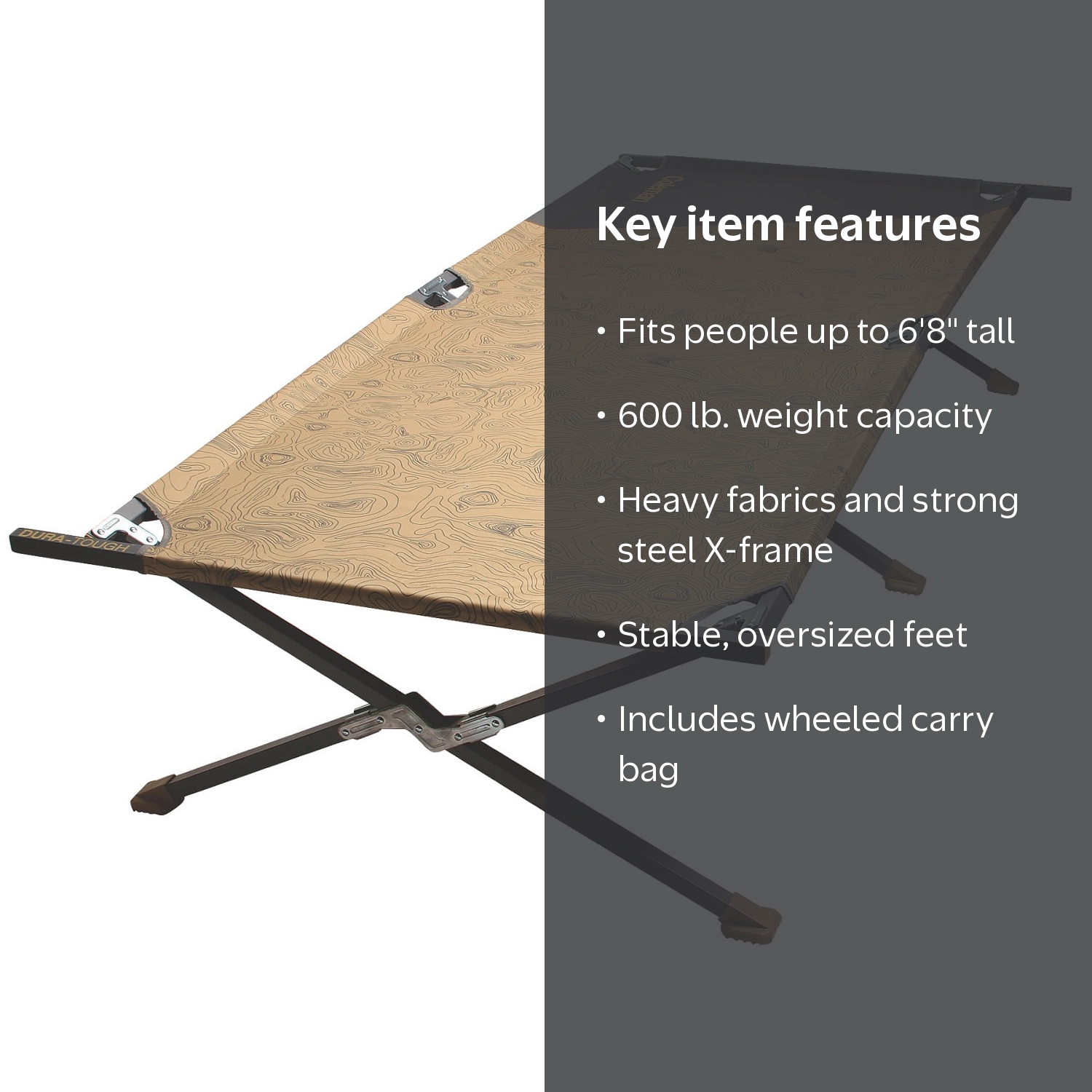 Coleman Big-n-Tall Cot - Steel Frame Portable Folding Camping Bed