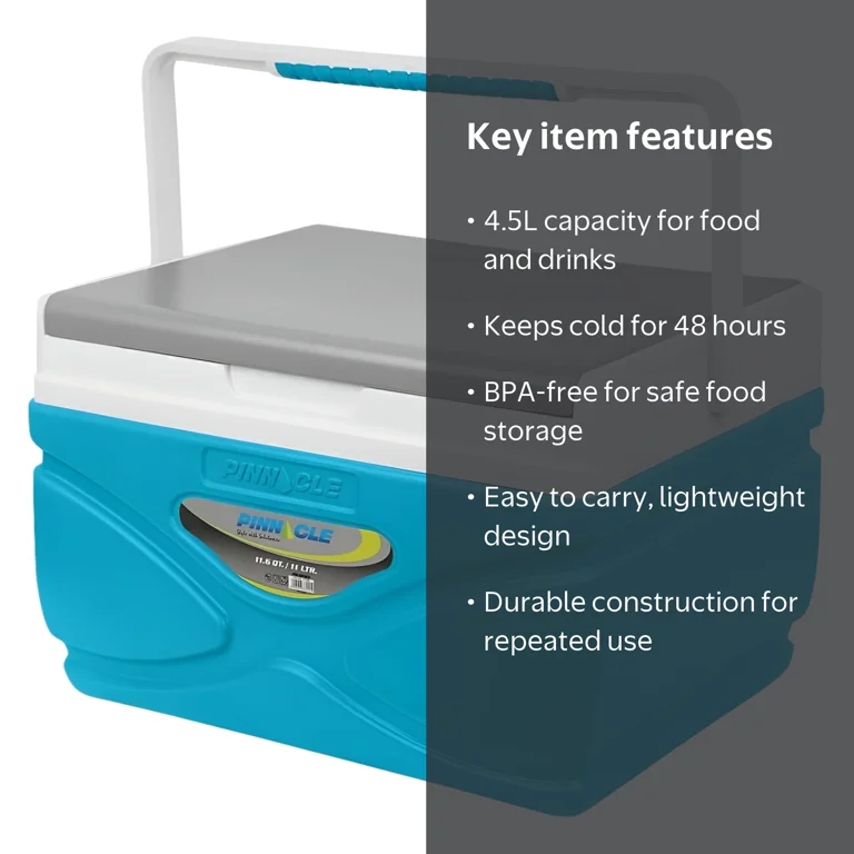 Pinnacle Thermoware 4.5L Portable Ice Chest Cooler, Sky Blue, BPA
