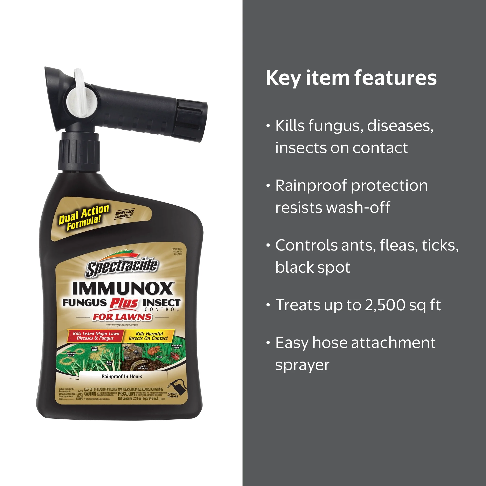 Spectracide Immunox Fungus Plus Insect Control for Lawns, 32 oz