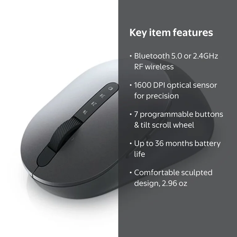 Dell Wireless Laptop Computer Mouse MS5320W - Bluetooth/Radio