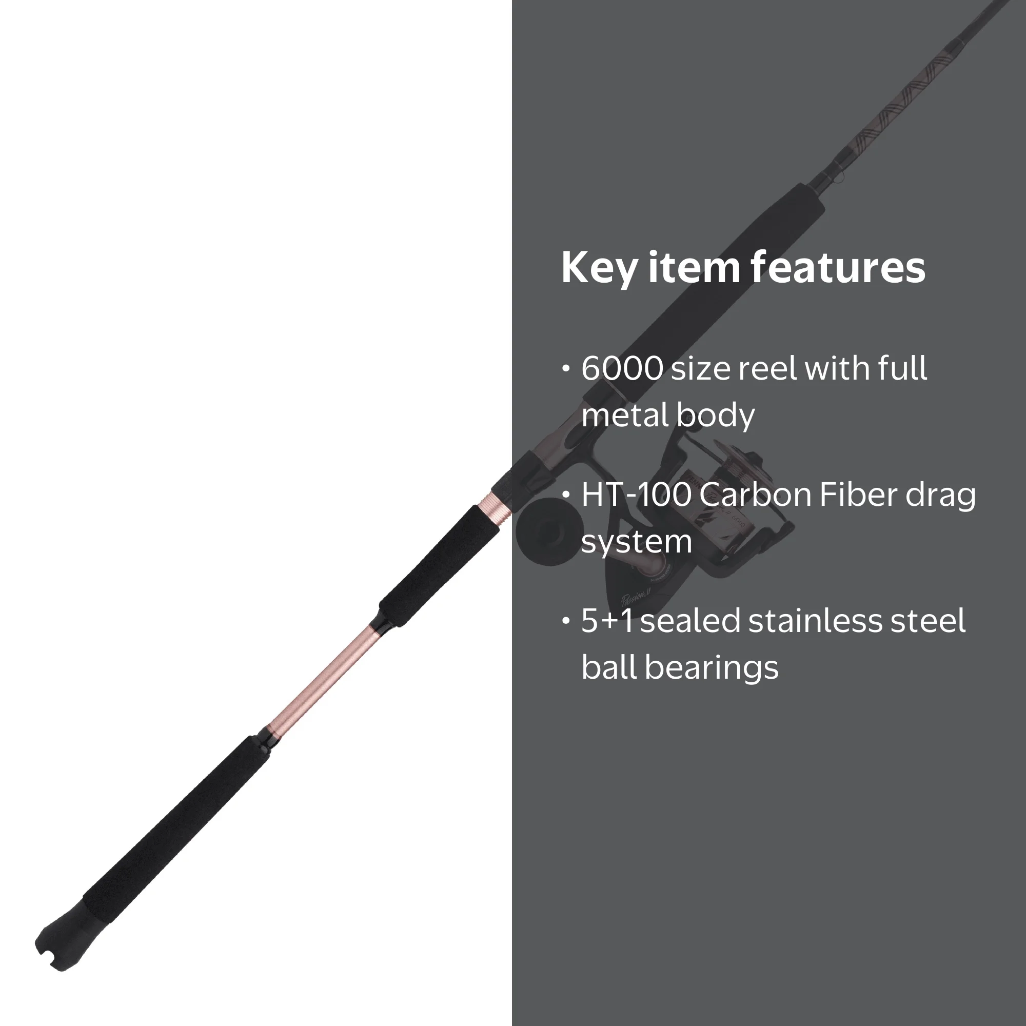 PENN Passion II Spinning Combo 6000 Reel Size - Durable - Walmart.com