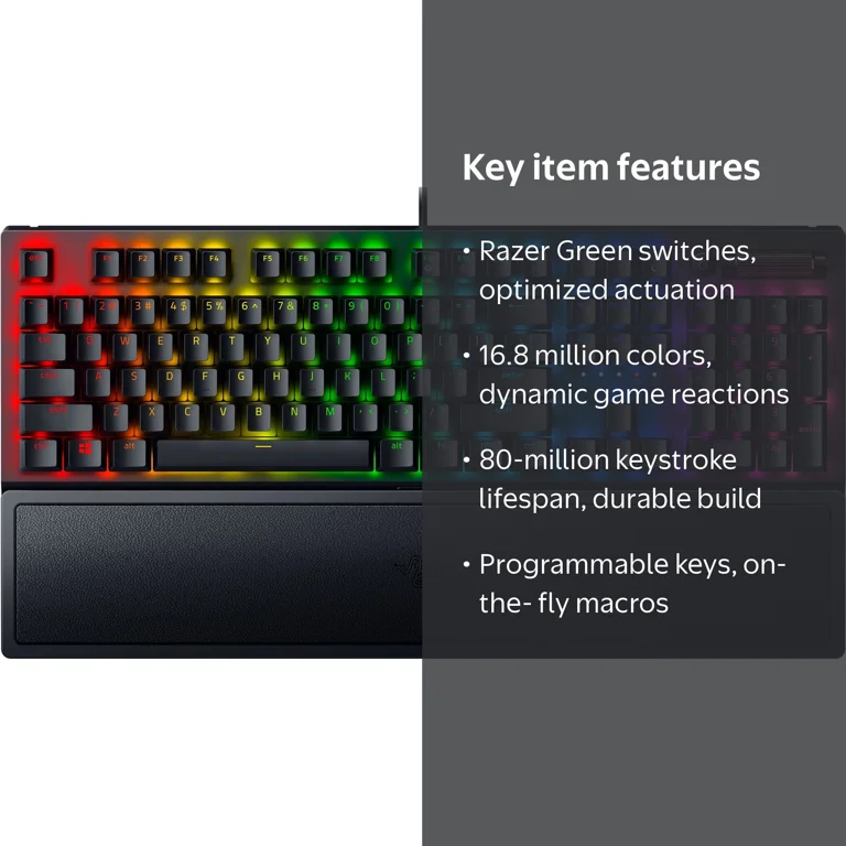 Razer BlackWidow V3 Full Size Mechanical Gaming Keyboard, RGB
