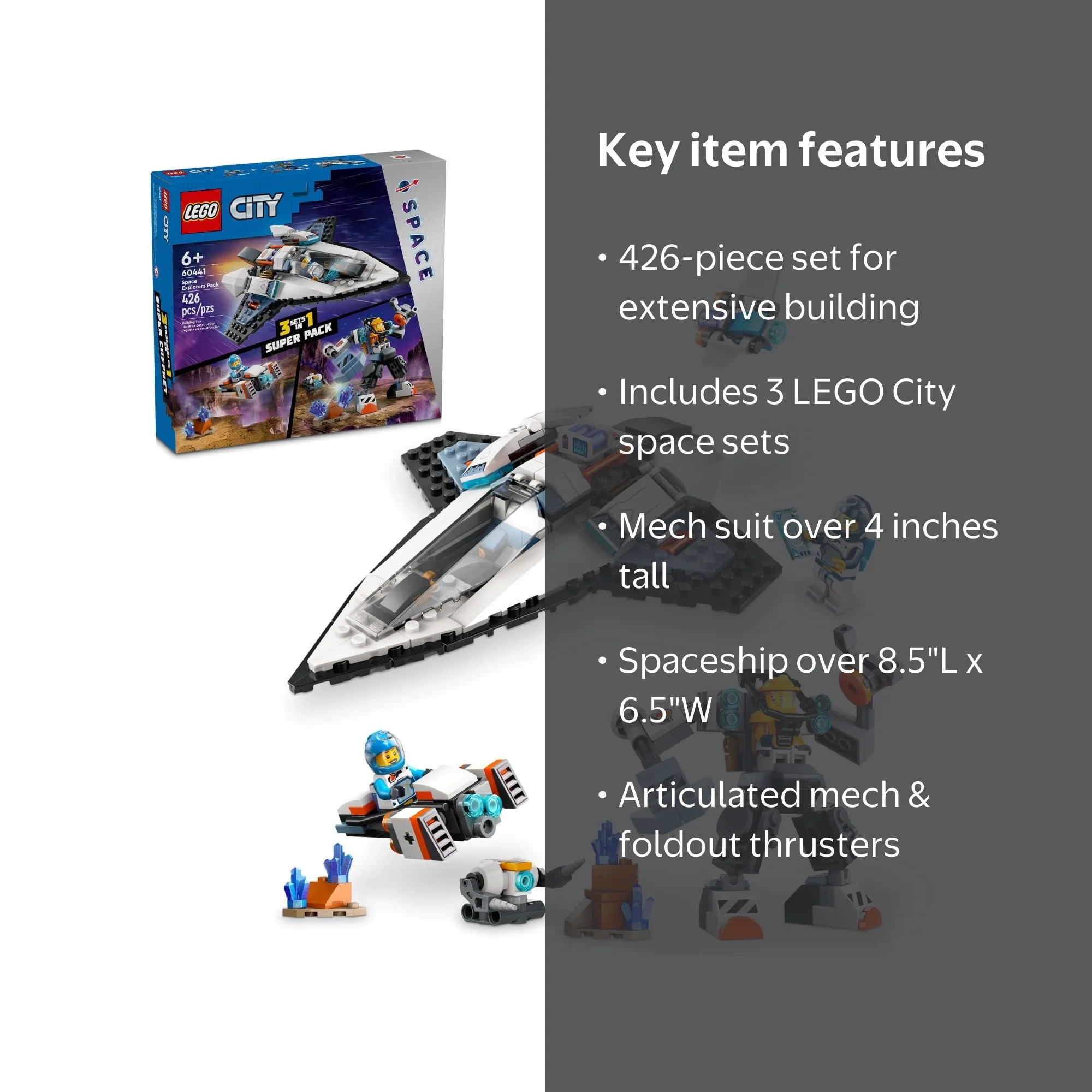 LEGO, Space Explorers Pack, 60441, Kids‚Äô Space Toy Bundle for