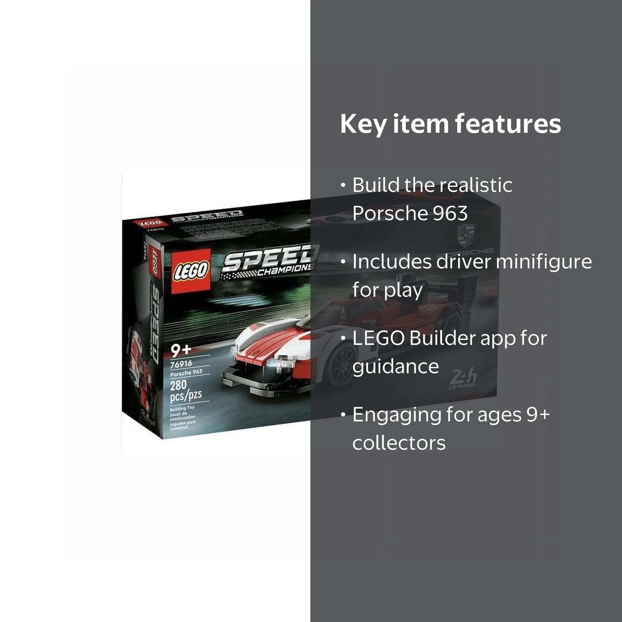 LEGO, Speed Champions Porsche 963 76916 Building Set - Walmart.com