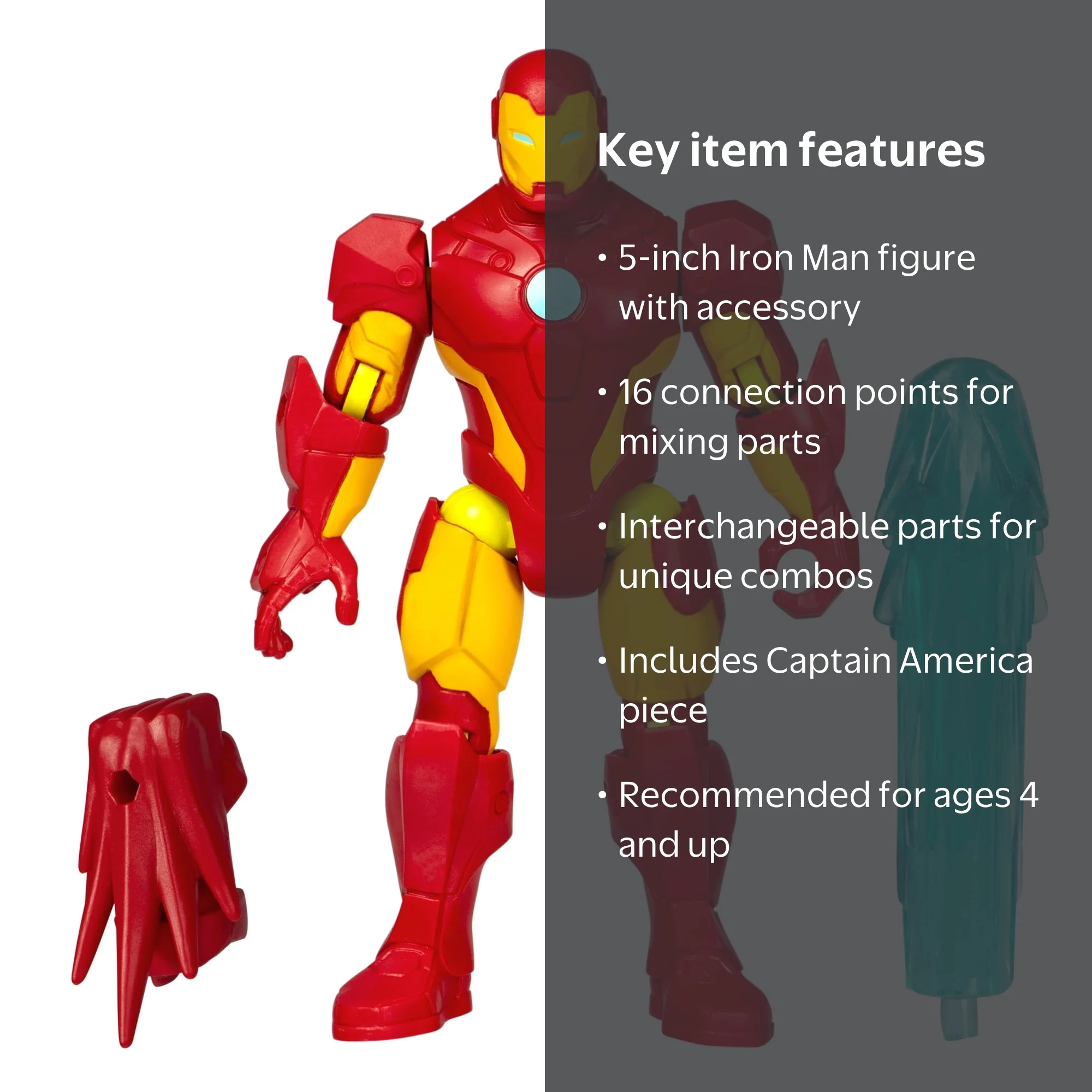 Marvel, MixMashers Marvel Iron Man Toy, 5‚Äù Action Figure +