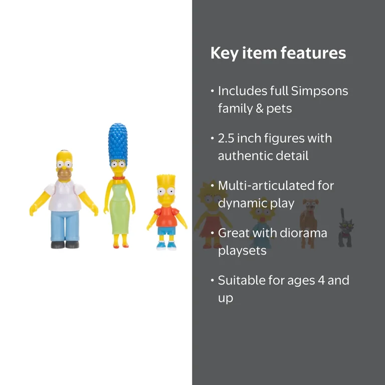 The Simpsons 2.5 inch Tall Scaled Action Figures Multipack with