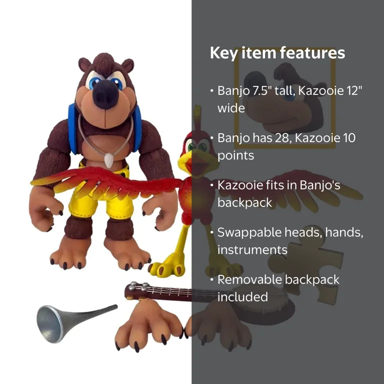 Banjo-Kazooie: Banjo and Kazooie Action Figure 2-Pack - Walmart.com