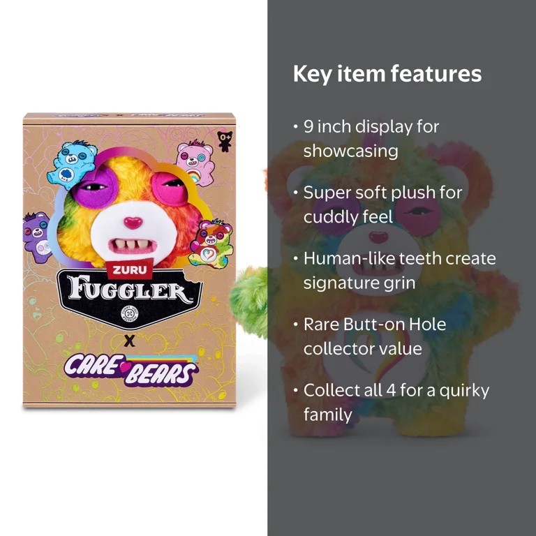 Fuggler Care Bears 9 inch (Togetherness Bear), Funny Ugly Monster