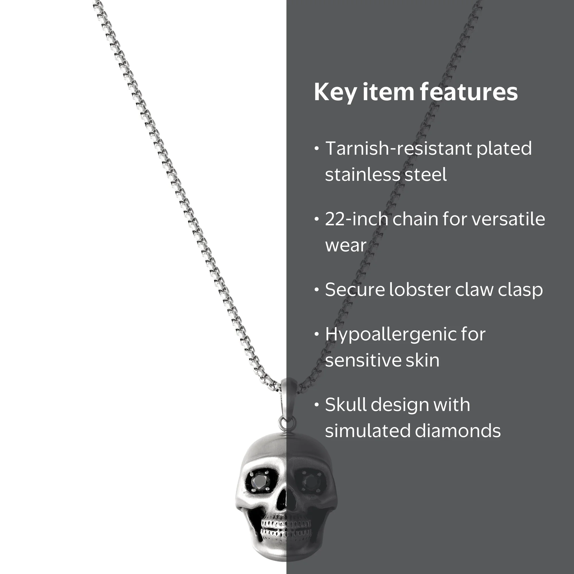 Brilliance Fine Jewelry Men's Stainless Steel Simulated Diamond