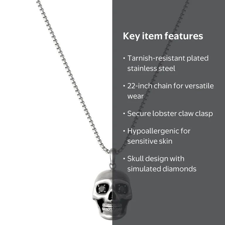Brilliance Fine Jewelry Men's Stainless Steel Simulated Diamond