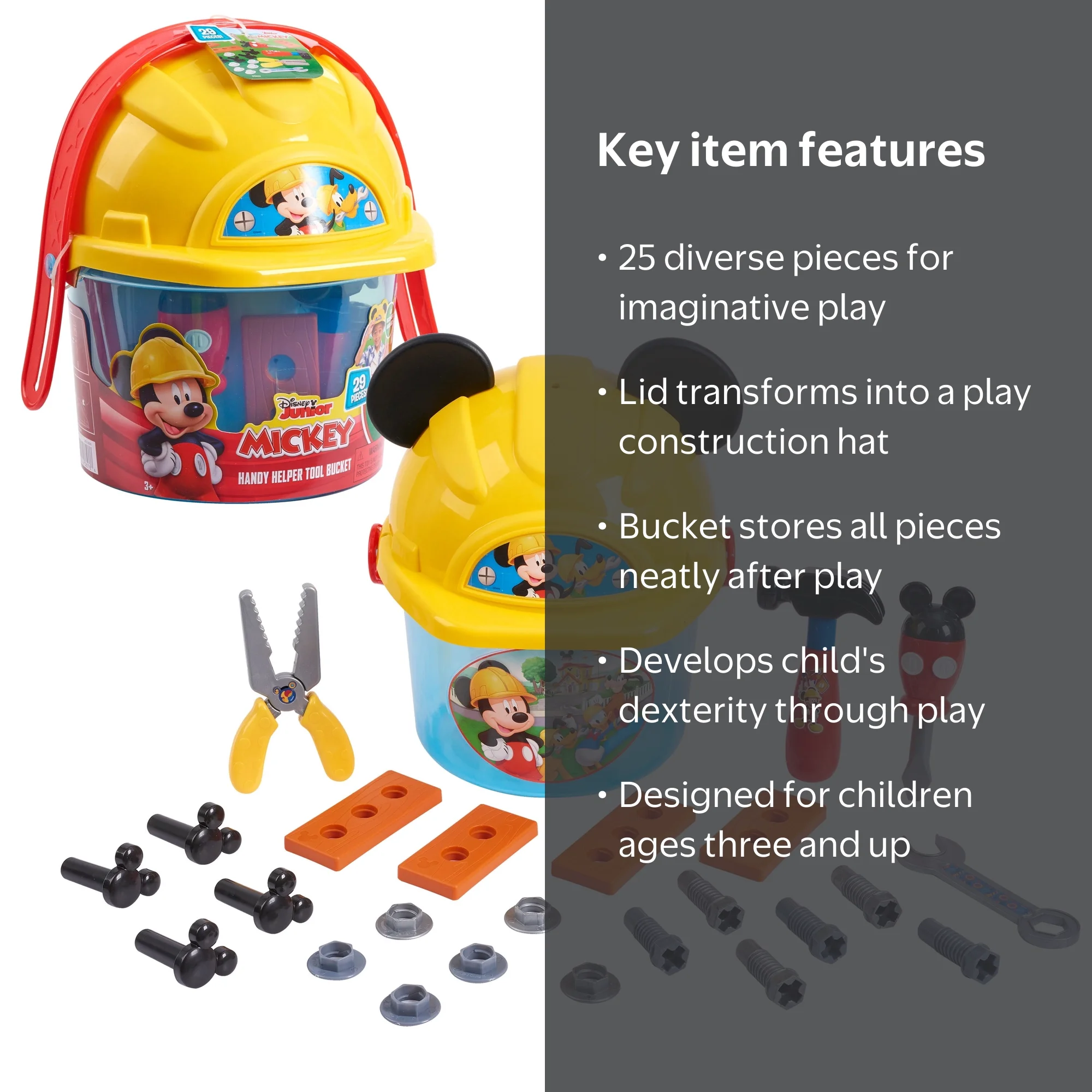 Free Shipping! Mickey Mouse Kids Toy Tool Set with 25 Pieces