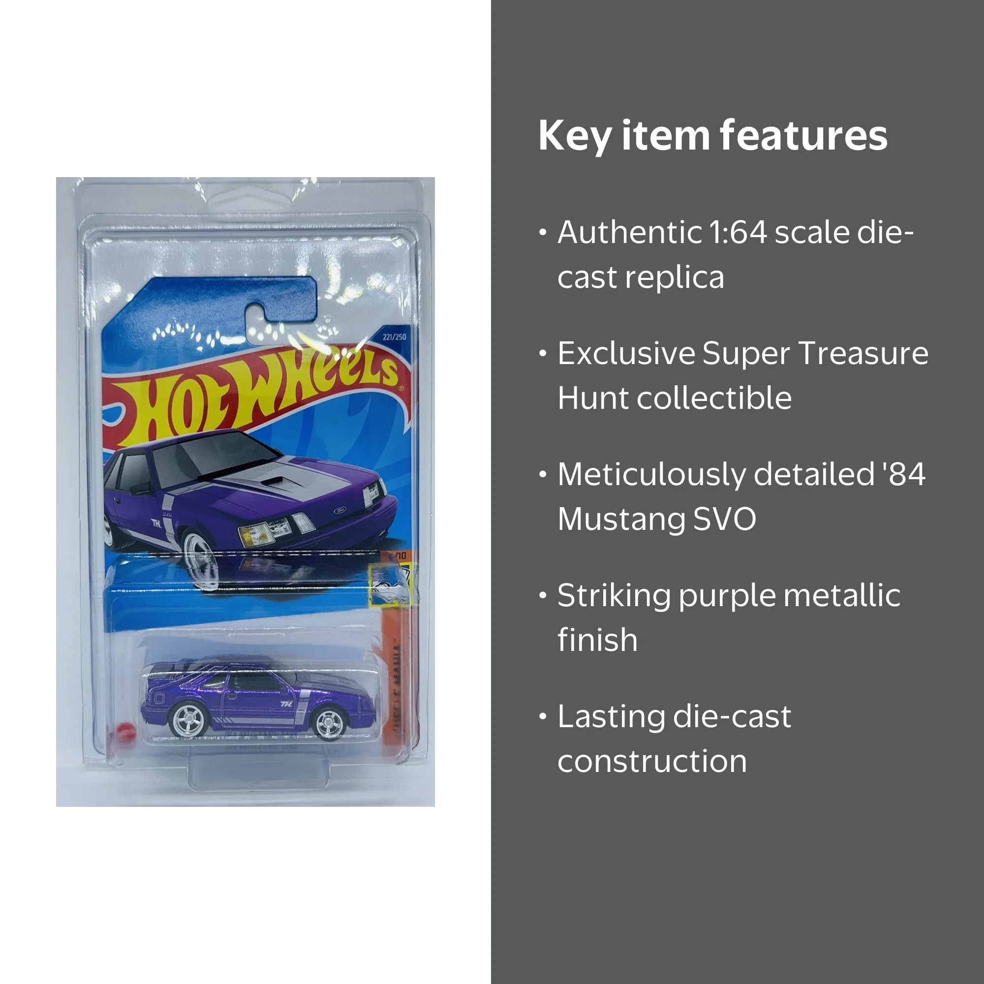 Hot Wheels 2022 '84 Mustang SVO Super Treasure Hunt Purple Muscle