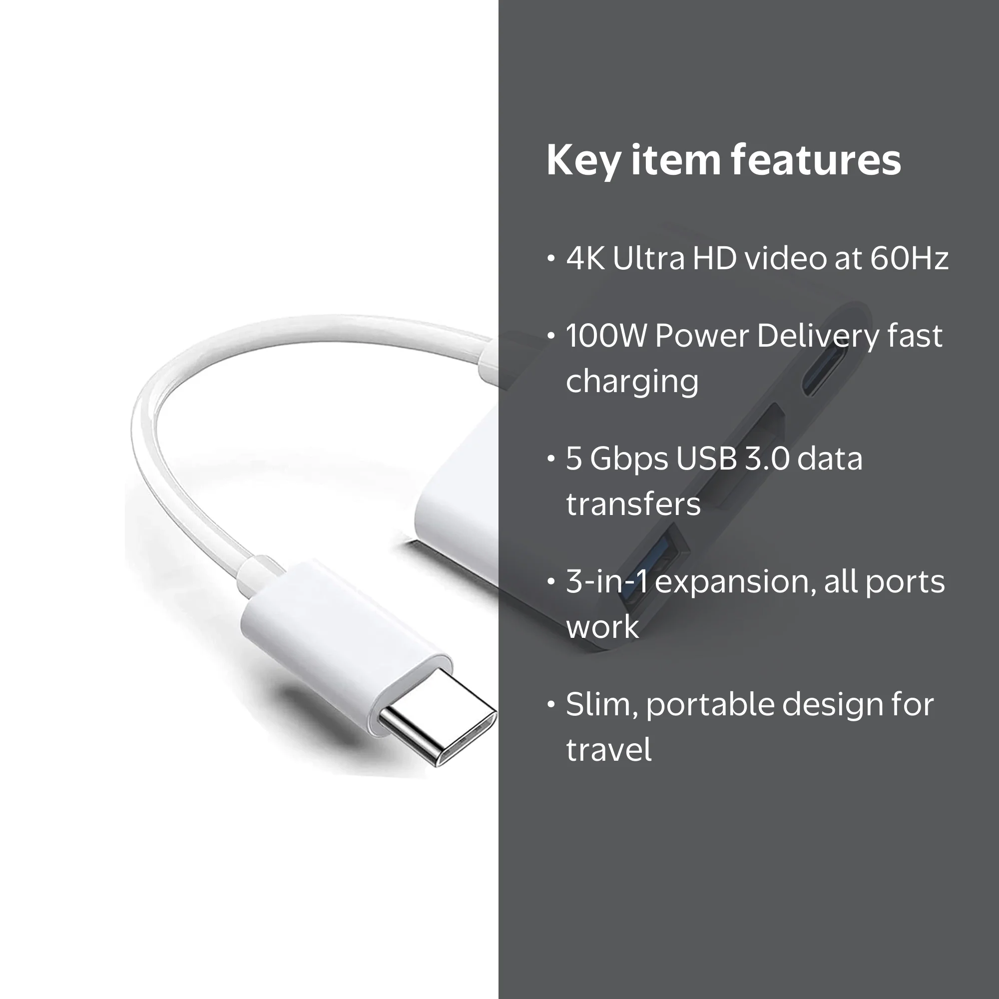 REQO USB-C Digital AV Multiport Adapter, Digital AV Dongle with