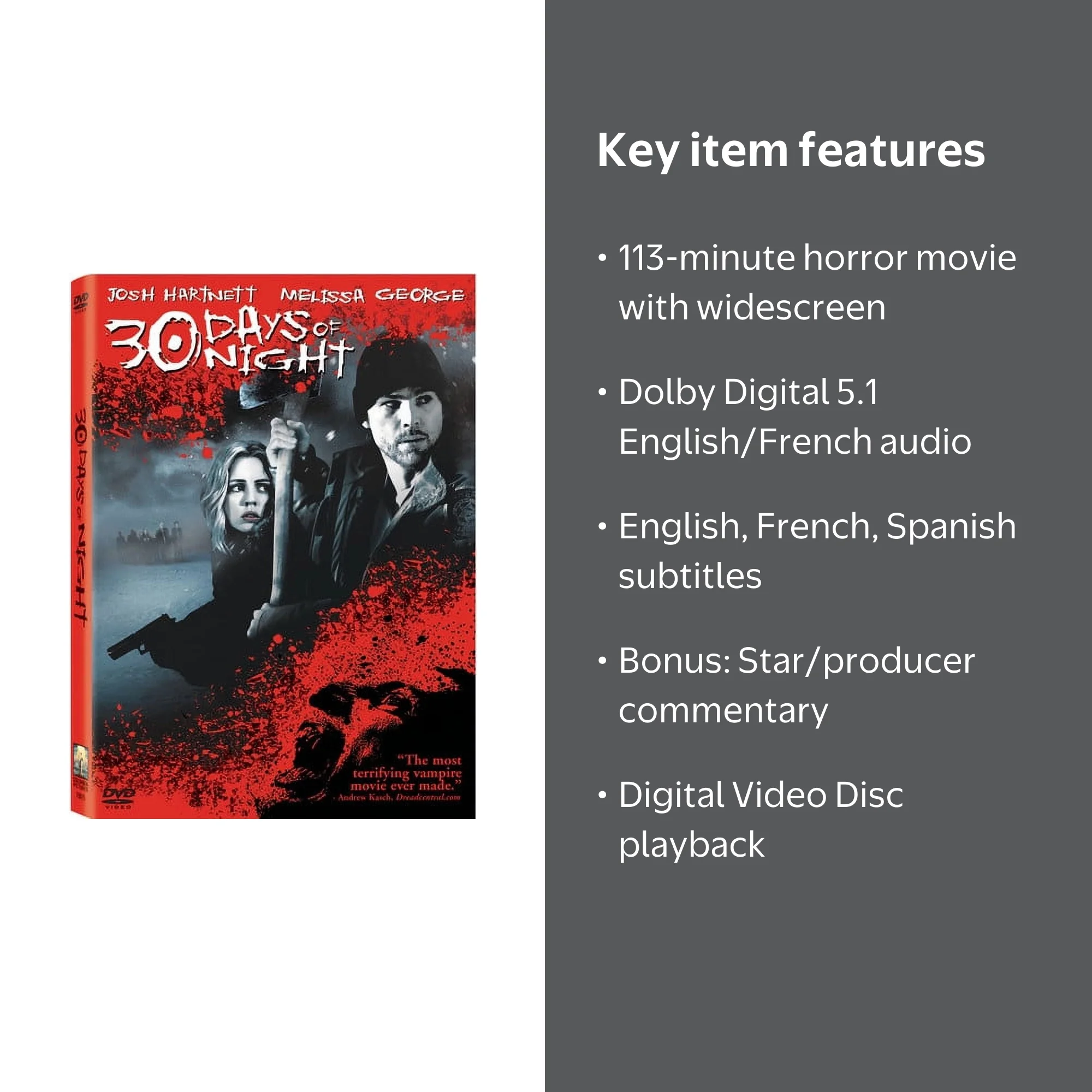 Sony Pictures Entertainment, 30 Days of Night DVD, Horror, 113 min