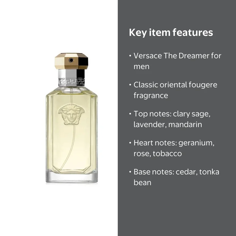 Versace The Dreamer Eau De Toilette Spray, Cologne for Men, 1.7 Oz