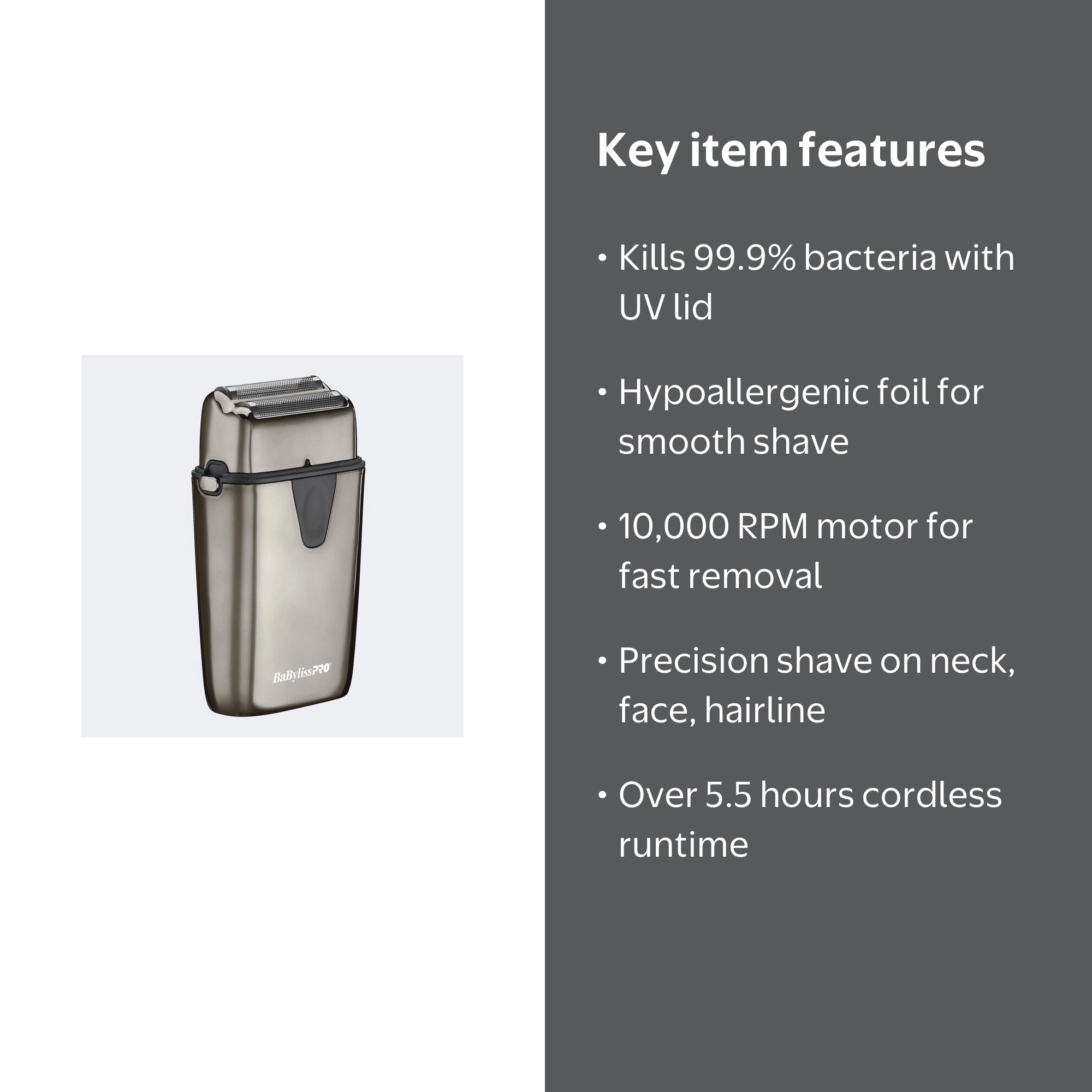 BaBylissPRO® UV-Disinfecting Double-Foil Shaver - Walmart.com