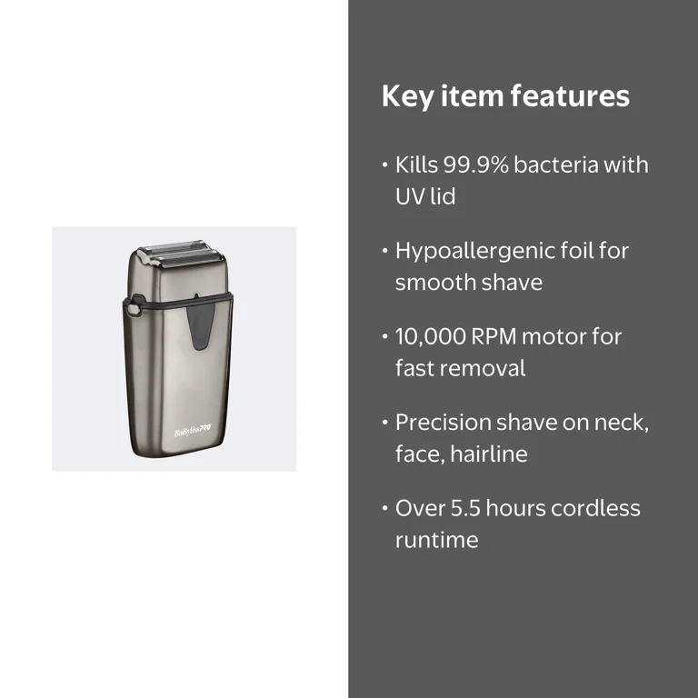 BaBylissPRO® UV-Disinfecting Double-Foil Shaver - Walmart.com