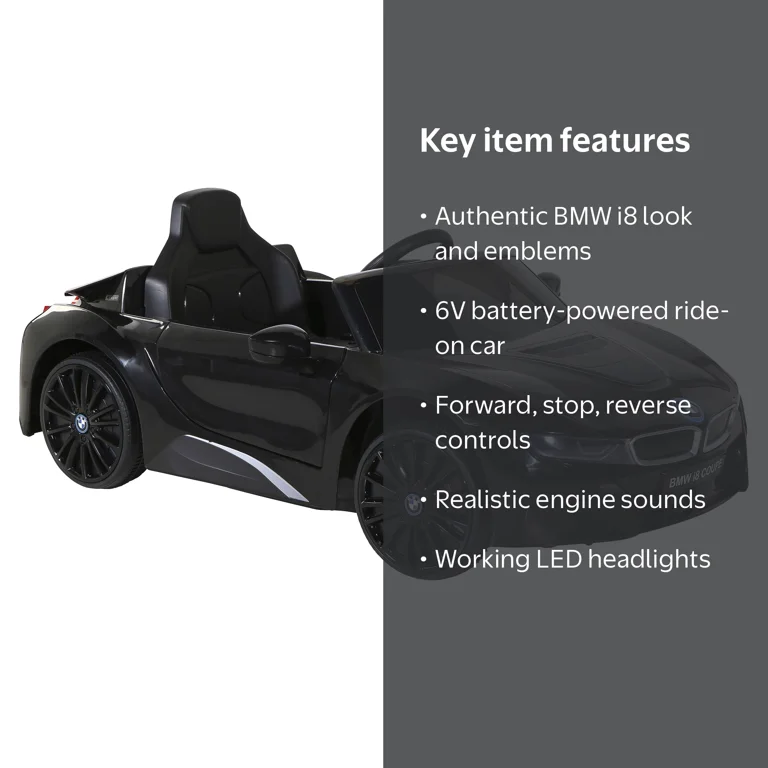 BMW 6V I8 Electric Kids Toddler Toy, Concept Car Battery-Powered