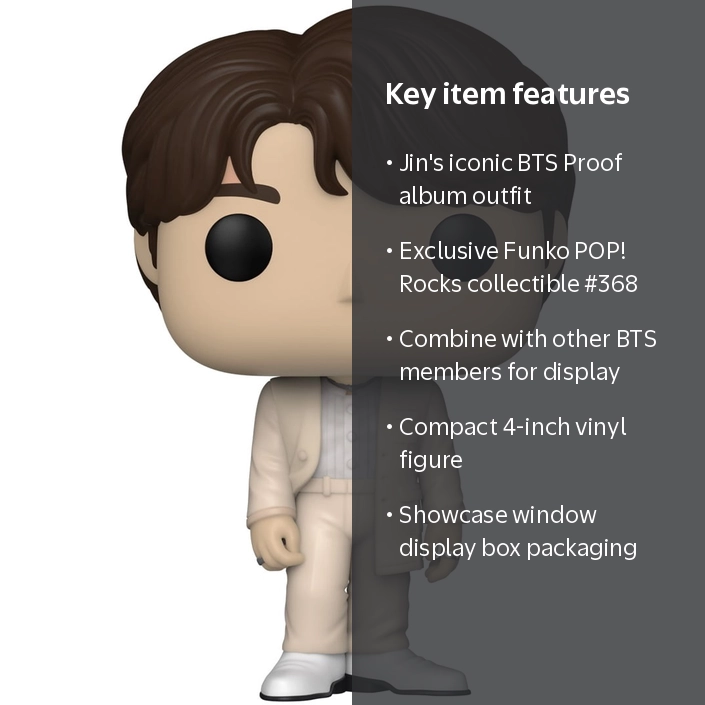 Funko, POP! Rocks: BTS Jin, Vinyl Figure #368, Multicolor