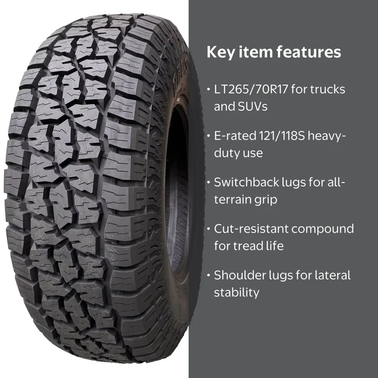 Crossmax, All Terrain LT265/70R17 E Light Truck Tire, 121/118S