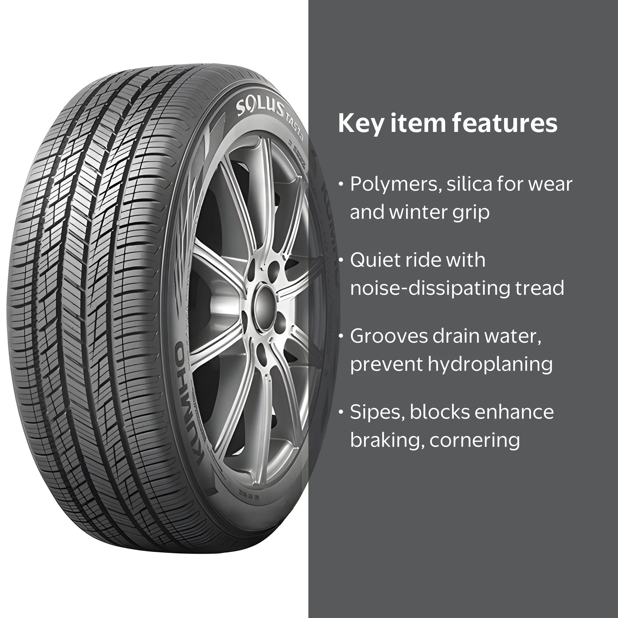 Kumho Solus TA51a 225/45R17XL 91W - Walmart.com
