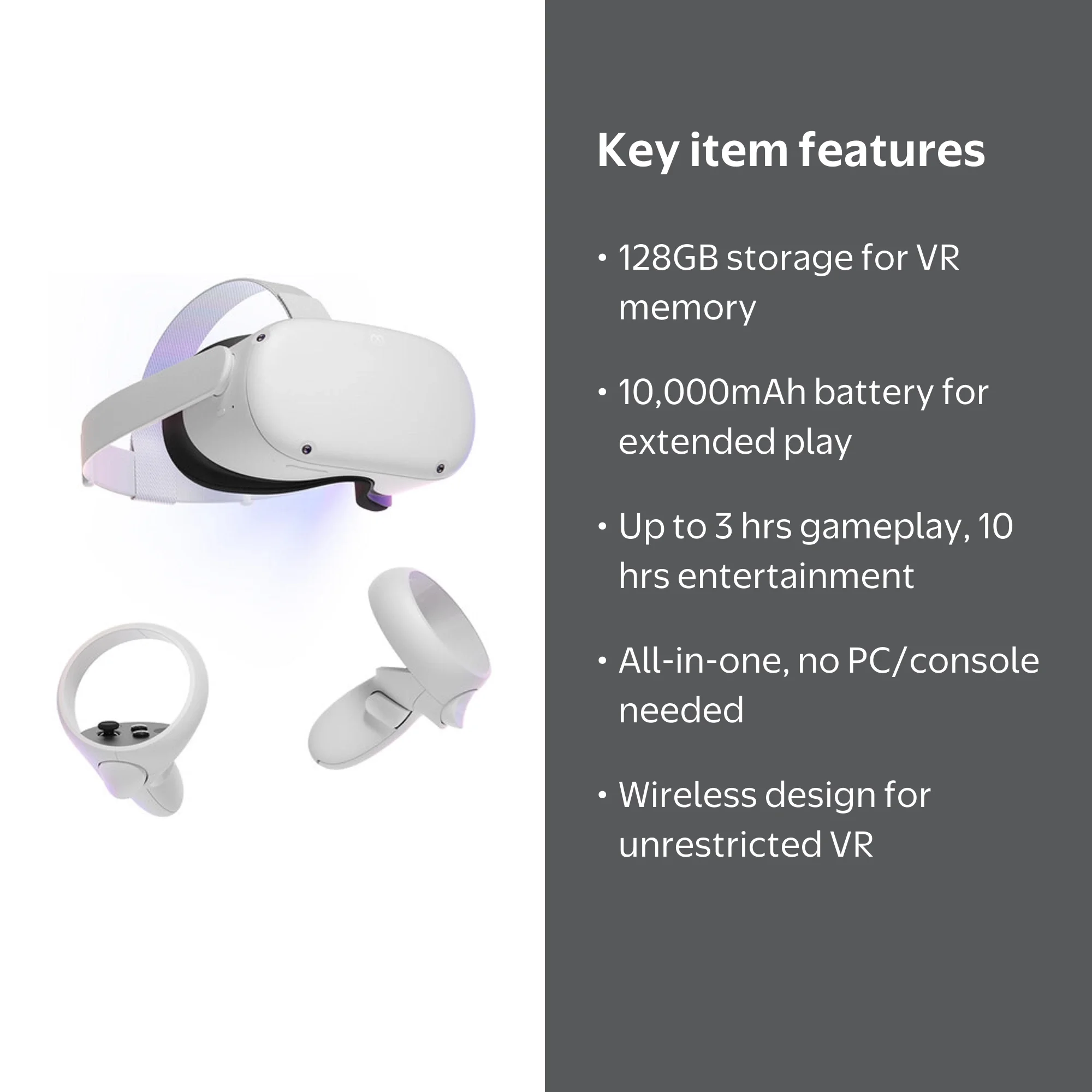 Meta Quest 2: 128GB All-in-One Wireless VR Gaming System - Walmart.com